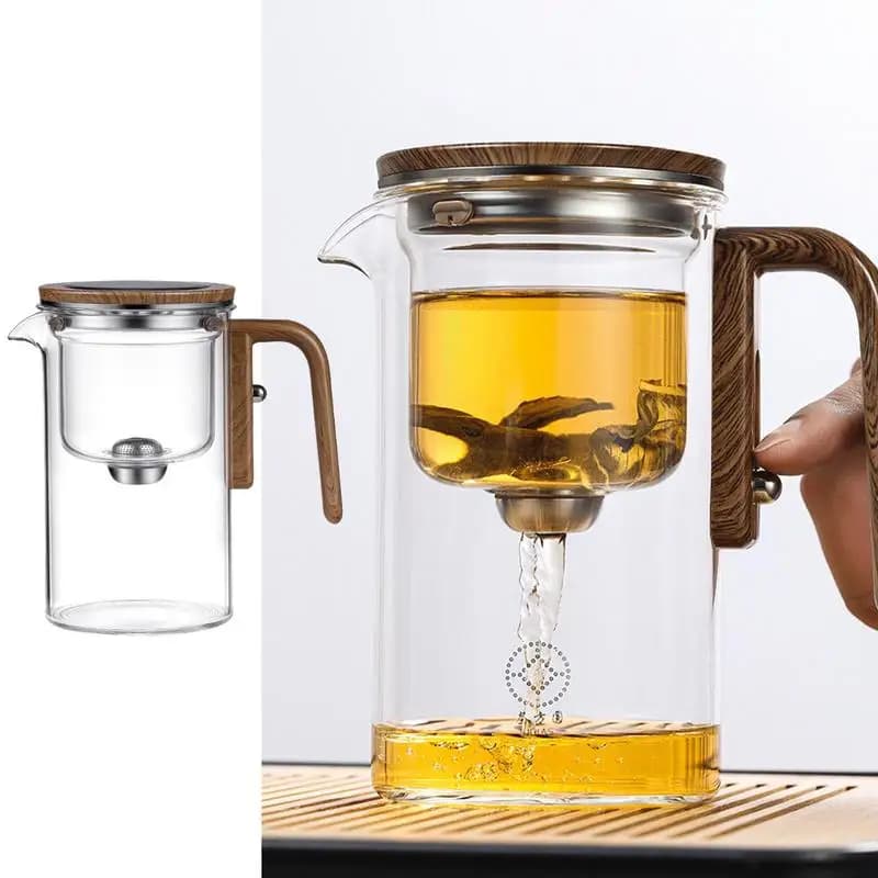 Teiera in vetro resistente al calore da 600 ml 800 ml con colino da tè Infusore Bollitore per fiori Kung Fu Teaware Puer Oolong Tea Maker Caffettiera