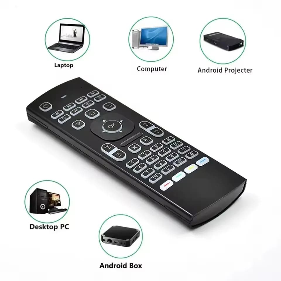 Telecomando Wireless MX3 2.4G con Tastiera e Mouse per Smart TV, Android TV Box, Computer e Proiettori