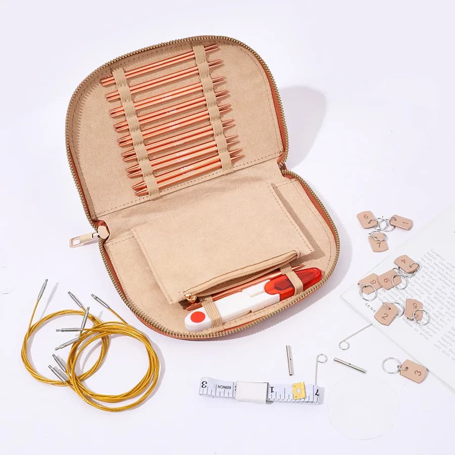 Uncinetti intercambiabili Ago per tessitura circolare Set all'uncinetto Accessori per maglieria in filato staccabile Strumenti con custodia