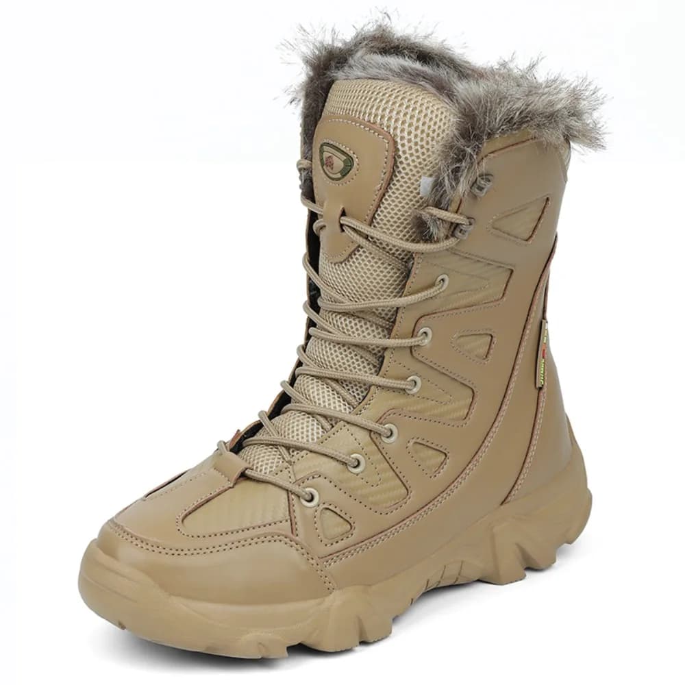 2026 Men Winter Snow Boots High Top Waterproof Warm Fleece Lined Tactical Boots Non Slip Outdoor Hiking Boots Size 39-46