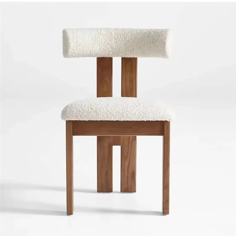 Sedie da pranzo classiche con gambe in legno, imbottite, beige, per ristorante, rilassanti, comode mobili Sedie Sala Da Pranzo