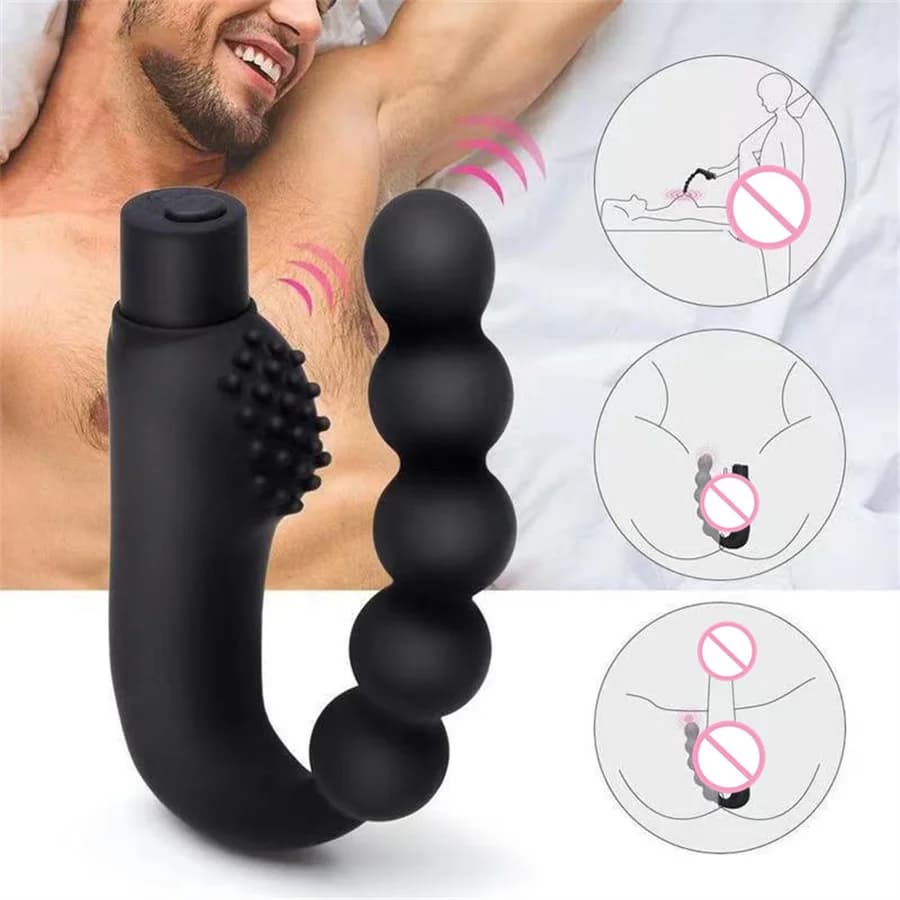 Portable Vibrant Anal Beads Prostate Vibratory Buttplug G-Spot Butterfly Vibrator Sex Toys for Men Masturbator