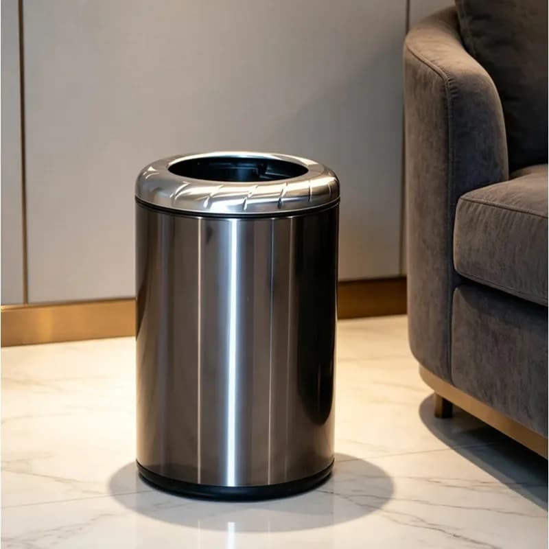 High-end Trash Can for Hotel Commercial Grade Garbage Bin with Lid Light Luxury Waste Basket for Living Room 2-layer Dustbins