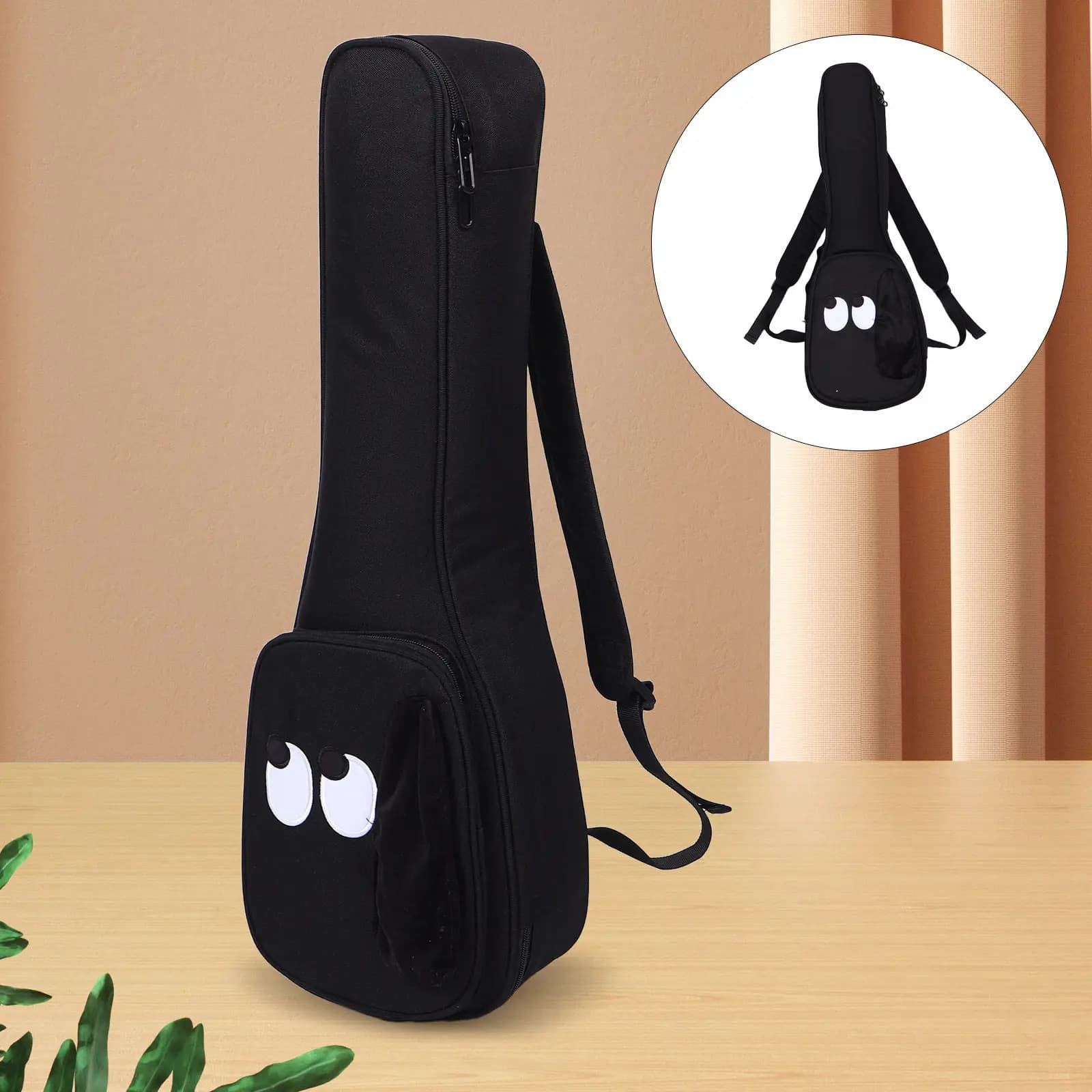 Borsa per ukulele, dimensioni concert, in tessuto Oxford impermeabile, zaino imbottito con doppie spalline e cintura regolabile per viaggi e lezioni