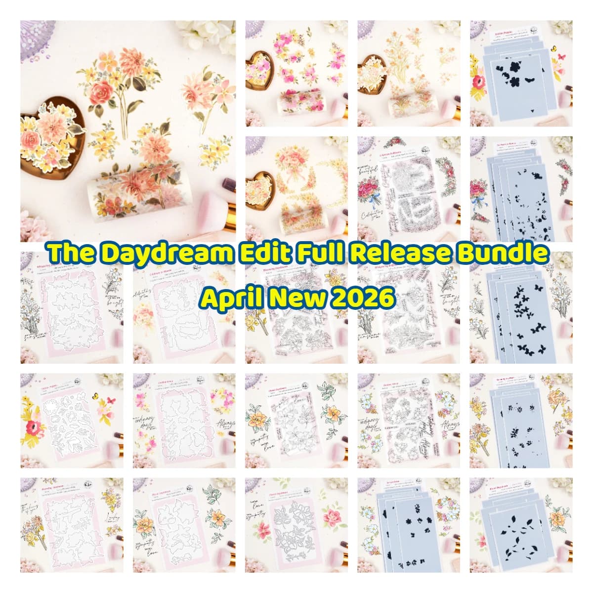 The Daydream Edit Full Release Bundle Metal Cutting Dies Stamps Stencil DIY Scrapbook April 2026 New Washi Embossing Template