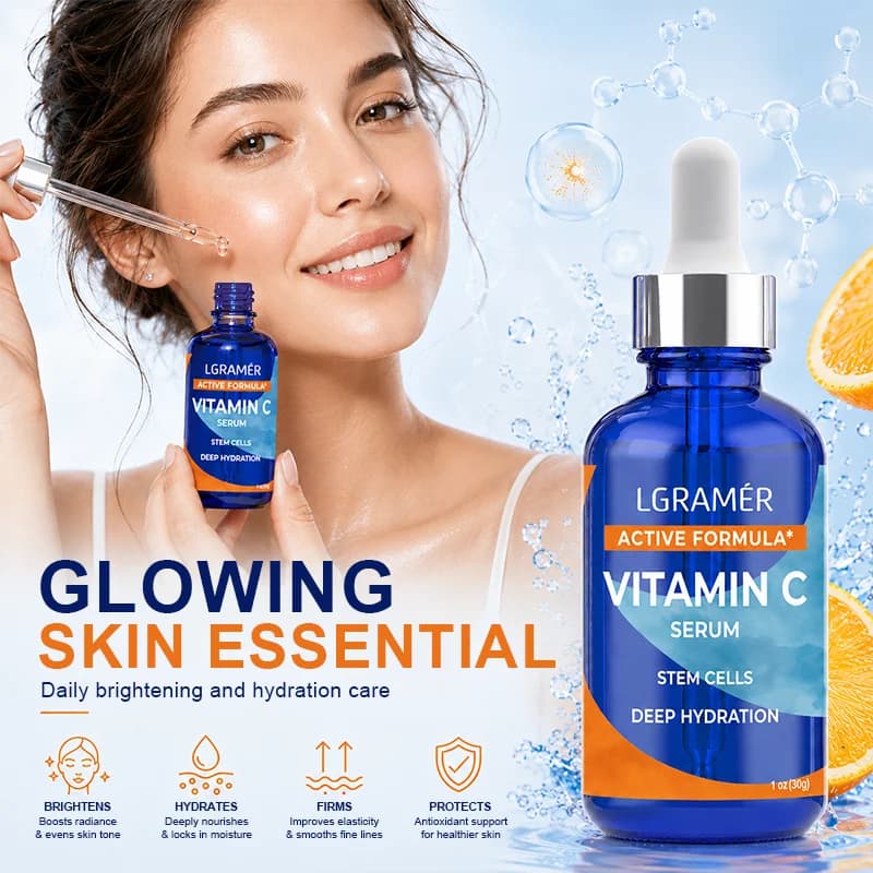 Vitamin C Serum Active Formula Stem Cells Facial Essence Hydration Antioxidant Brighten Dull Skin Firming Smoothing Anti Aging