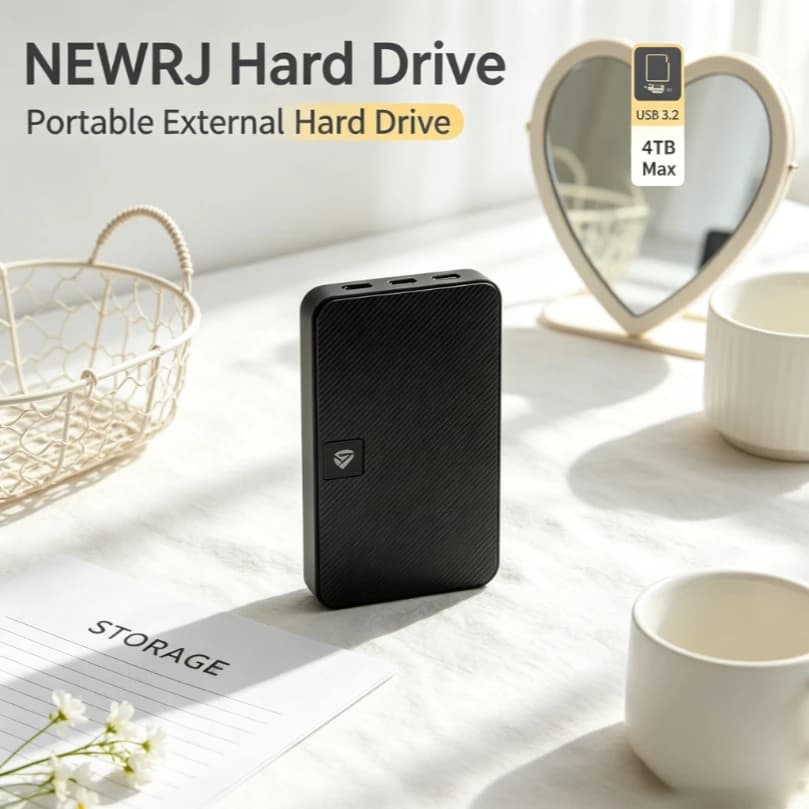 Seagate NEWRJ 2PCS Portable External Hard Drive USB3.2 High Capacity HDD For Laptop PC Windows Mac File Backup