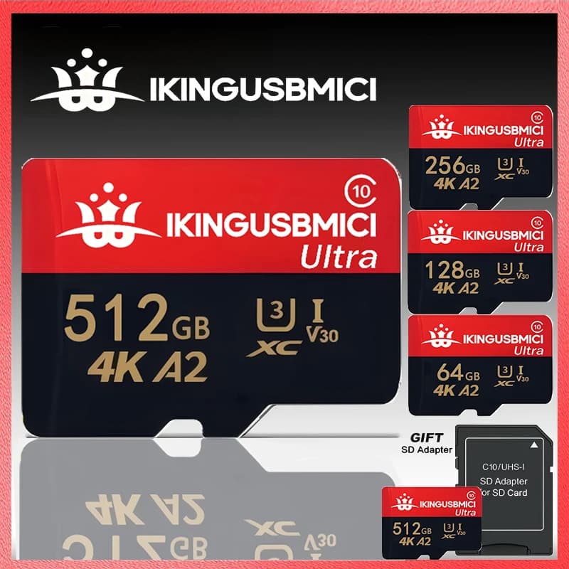 NEW Class10 U3 Micro SD Memory Card 32GB 64GB 512GB 95MB/s UHS-I 256GB TF Card 4K HD for USB Card reader adapter microsd