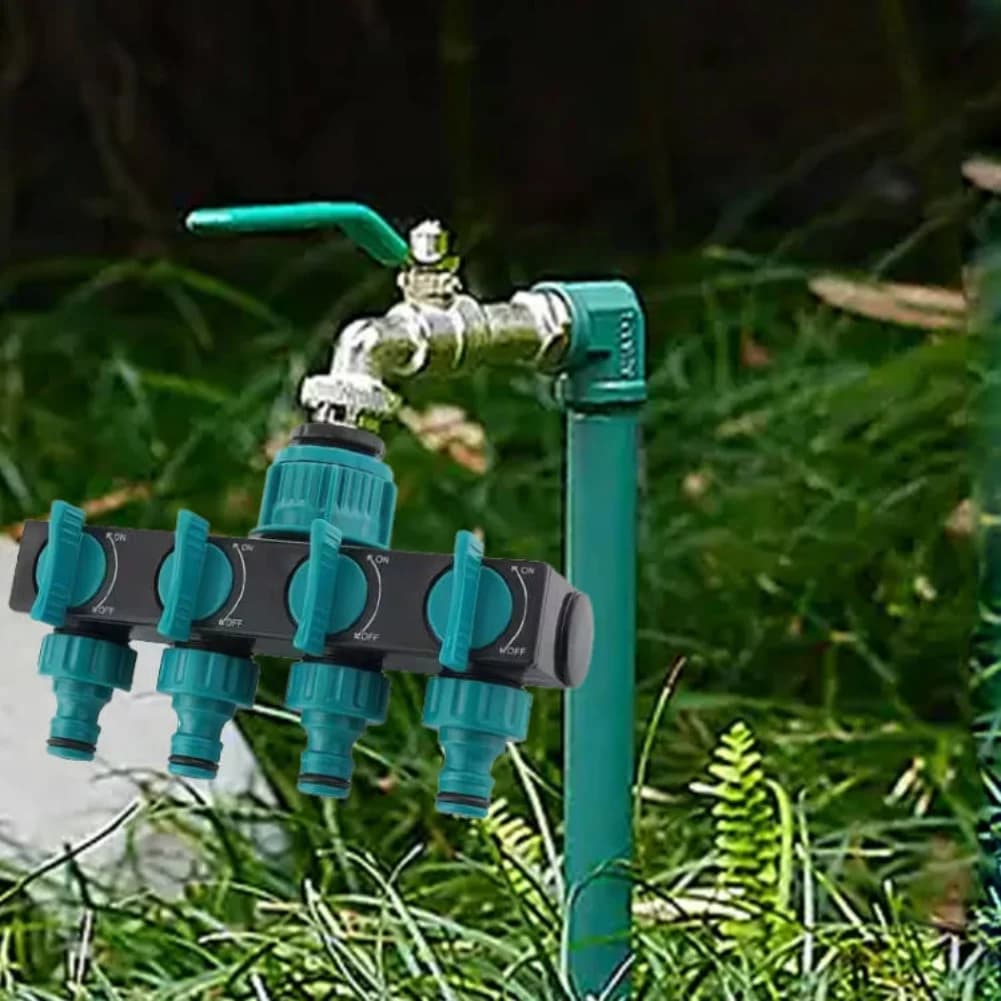 Per tubi esterni Connettore rubinetto Splitter tubo da giardino per irrigazione da giardino 17x12 cm Regolazione uscita precisa