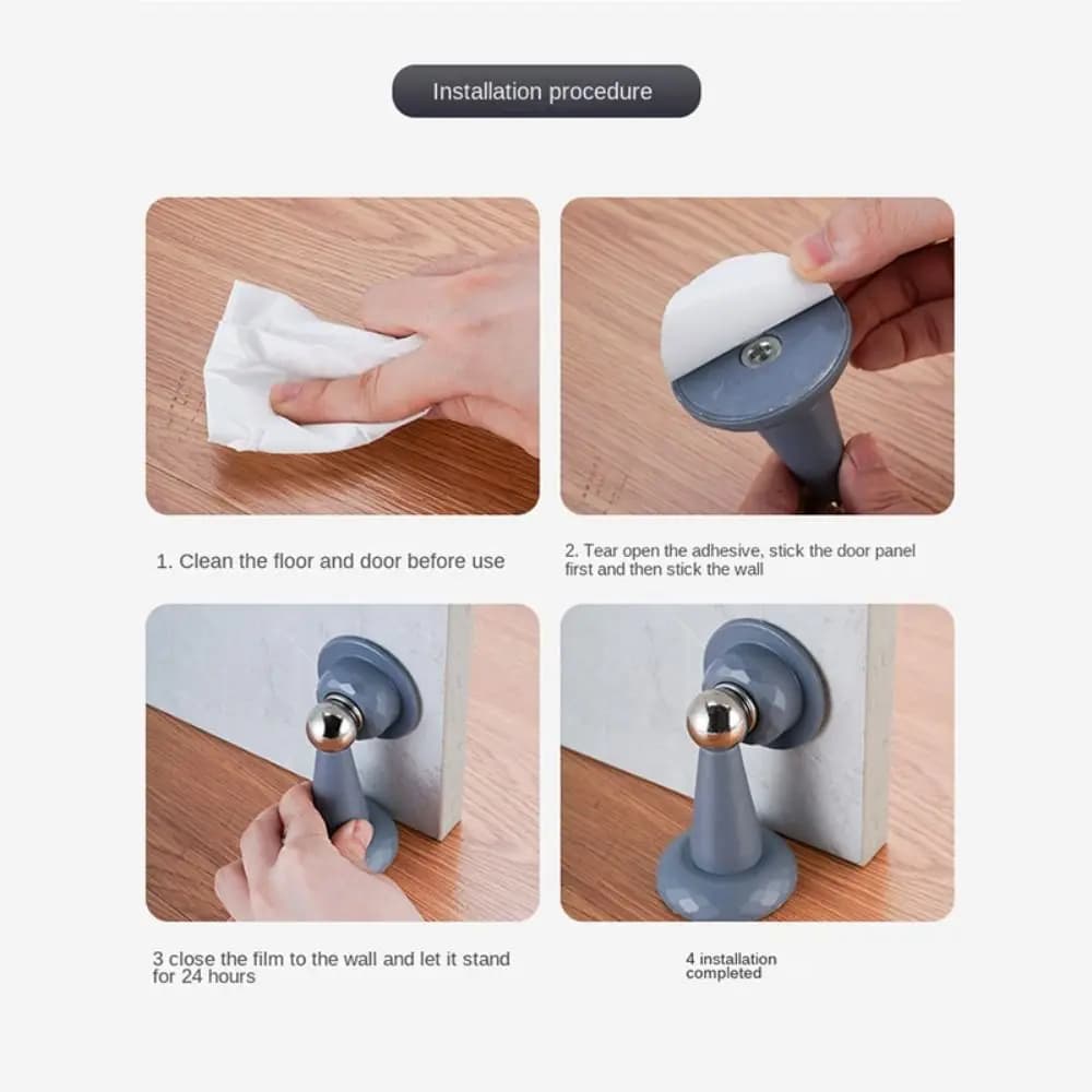 Paraurti anticollisione con aspirazione per porta, forte fermaporta magnetico, autoadesivo, per parete, pavimento, aspirazione, arresto per porta, camera da letto