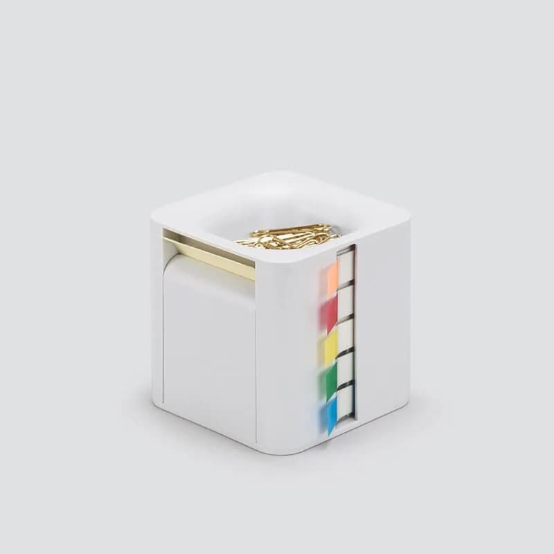 Scatola creativa per blocchi note da ufficio, semplice ed elegante, con quattro tipi di foglietti adesivi, etichette segnapunti, blocchetti memo e cubo per appunti 3D.