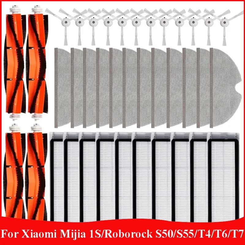 Compatible For Xiaomi Mijia 1s 1st / Roborock S50/S55/T4/T6/T7 Spare Parts Main Side Brush Mop Cloth Hepa Filter