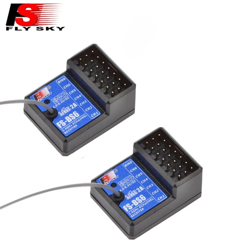 NUOVO 1/2 PZ Ricevitore FlySky FS-BS6 2.4Ghz 6CH AFHDS2 per Trasmettitore FlySky FS-GT5 FS-IT4S