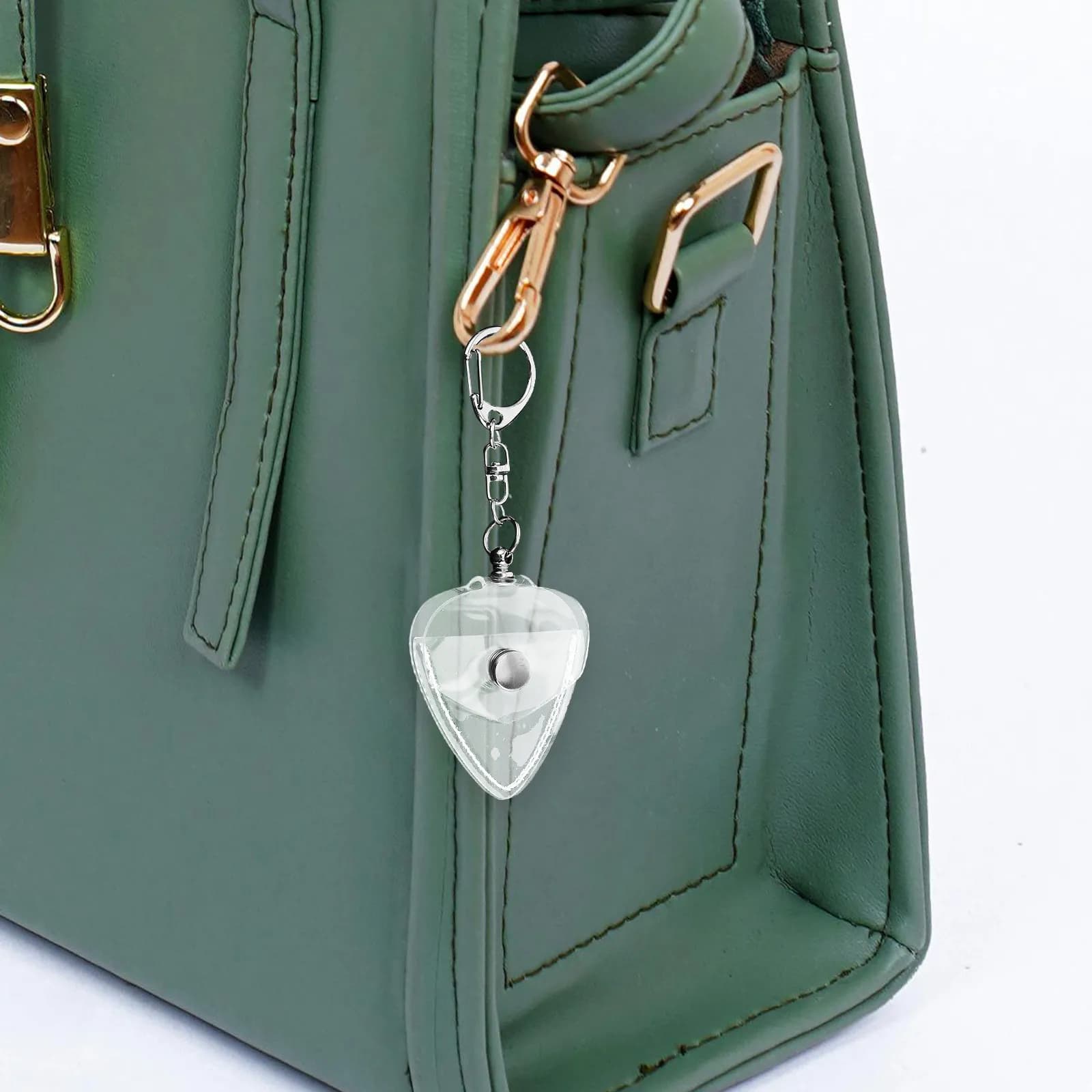 Porta Plettri Portatile Trasparente con Portachiavi, Scatola Multifunzionale per Chitarristi, Accessorio per Esterni