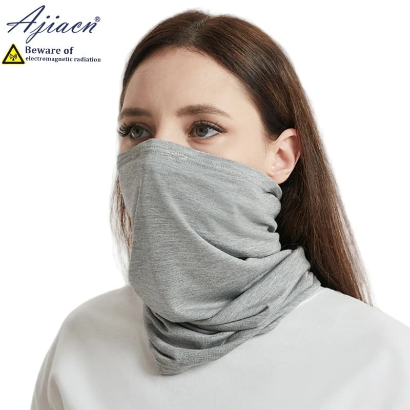 Sciarpa con fodera in fibra d'argento al 100% anti-radiazioni, protezione per la tiroide, copertura per sciarpa, computer, telefono cellulare, maschere per il viso schermanti EMF