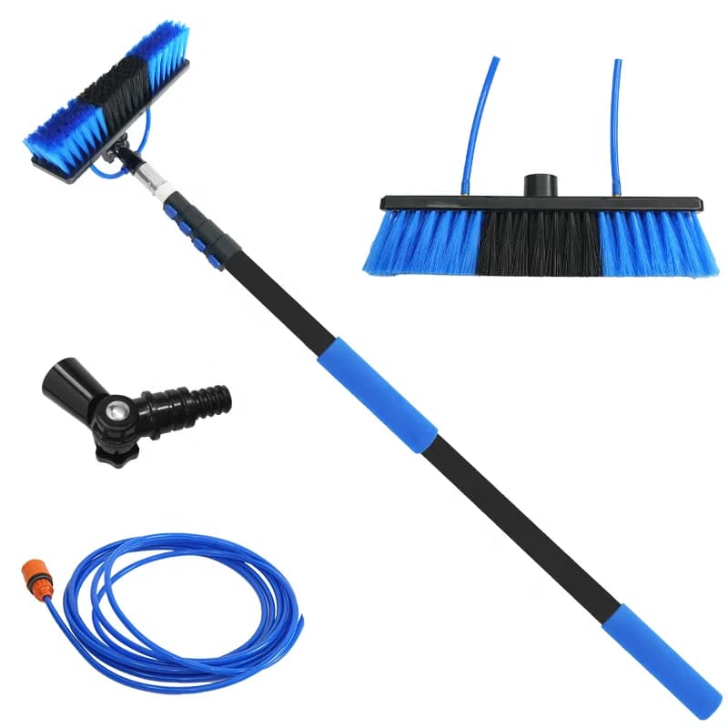 Spazzola per la pulizia del pannello solare durevole con asta estensibile per la pulizia della casa e il kit di spazzole per la pulizia delle finestre