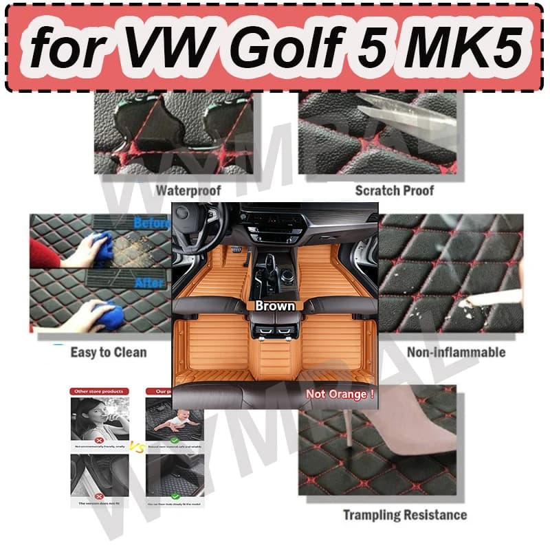 LUSSO Car Mats for VW VW Golf 5 MK5 2004 2005 2006 2007