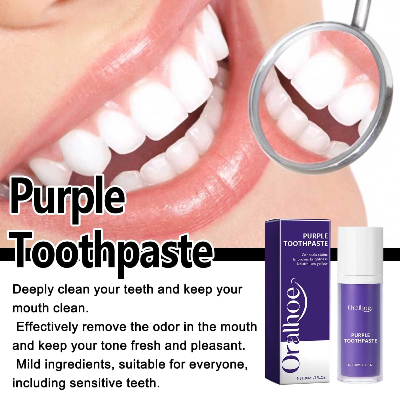 Xylitol Menta Viola Dentifricio Cleaning Deep Macchie Of The Tooth Removal Of The Odori ral Hygiene Tooth Whitening Tool Fresh Food Care