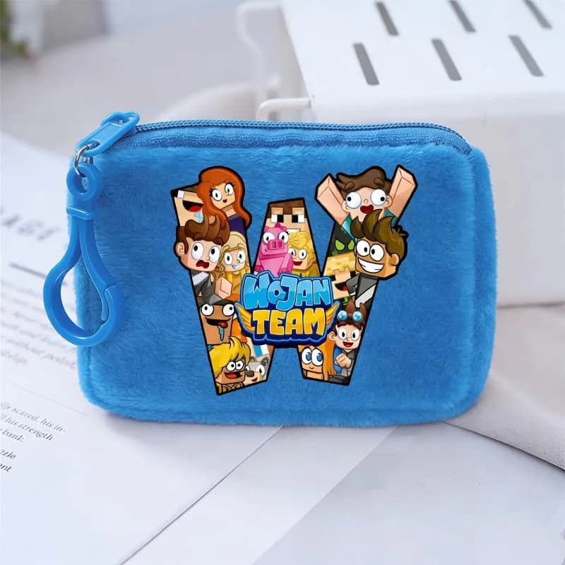 Portamonete a Forma di Quadrato Wojan Team, Portafoglio con Stampa di Personaggi Anime, Mini Borsa Portatile per Ragazzi, Portamonete Cartoon, Regalo per Bambini