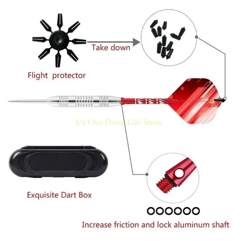 77UF 6 Pz/pacco 23g Set Freccette con Punta in Acciaio PET Aste per Freccette in Alluminio Punta Dueable