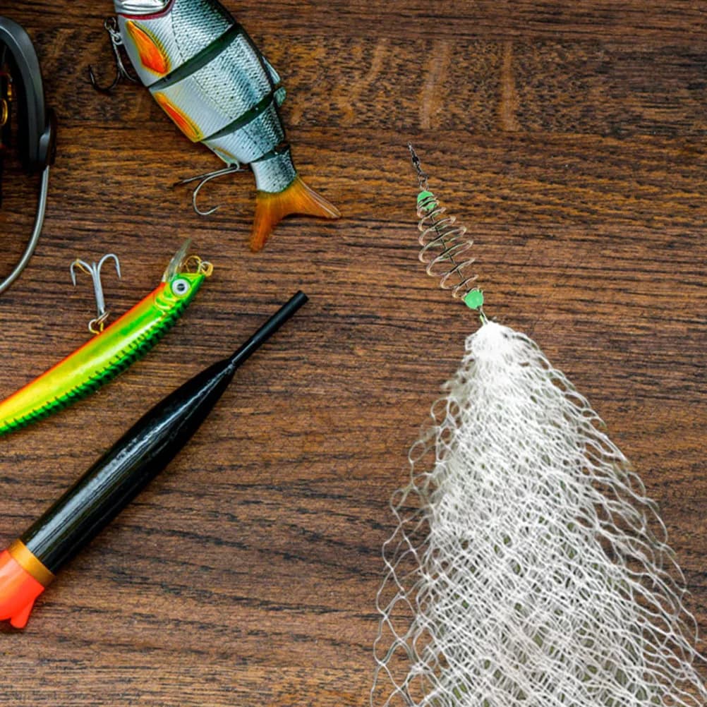 Set di 5 Nasse da Pesca in Rete: Gabbia Pieghevole Compatta a 9 Maglie per Catturare Pesci Piccoli in Diversi Ambienti Acquatici