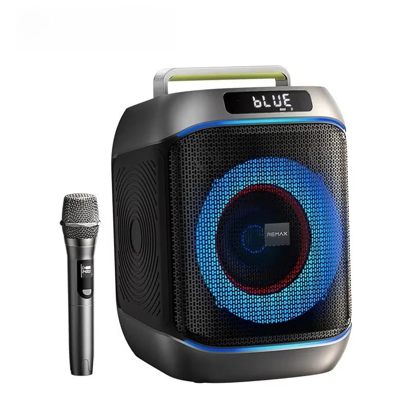 Altoparlante Portatile con Funzione Karaoke 60W, Casse per Esterni con Bassi Potenti, Luci RGB, Microfono Wireless per Feste, Supporto AUX/USB/TF