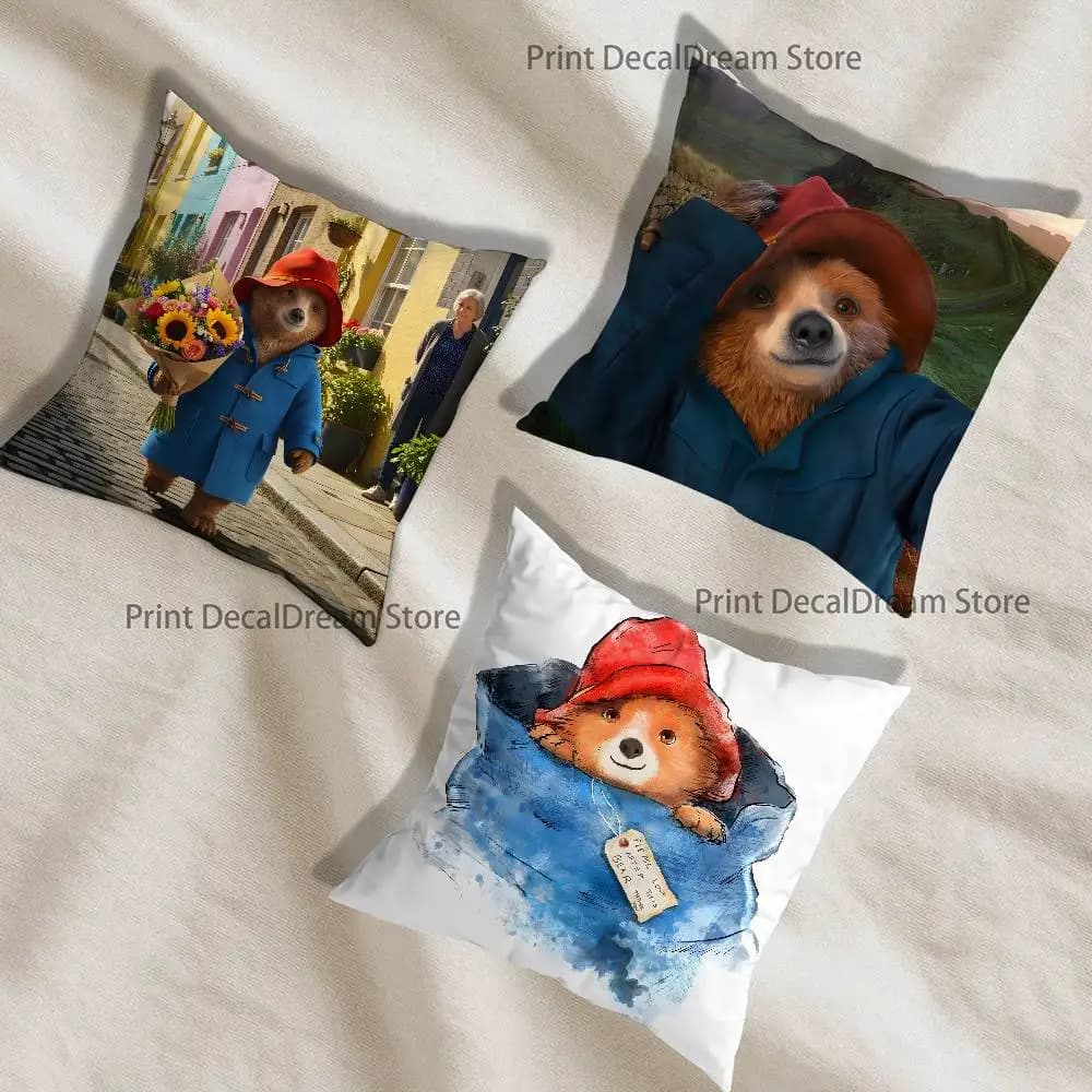 Federa per cuscino P-Paddington Bear per decorazioni e protezione di divani, auto, ufficio e camera da letto