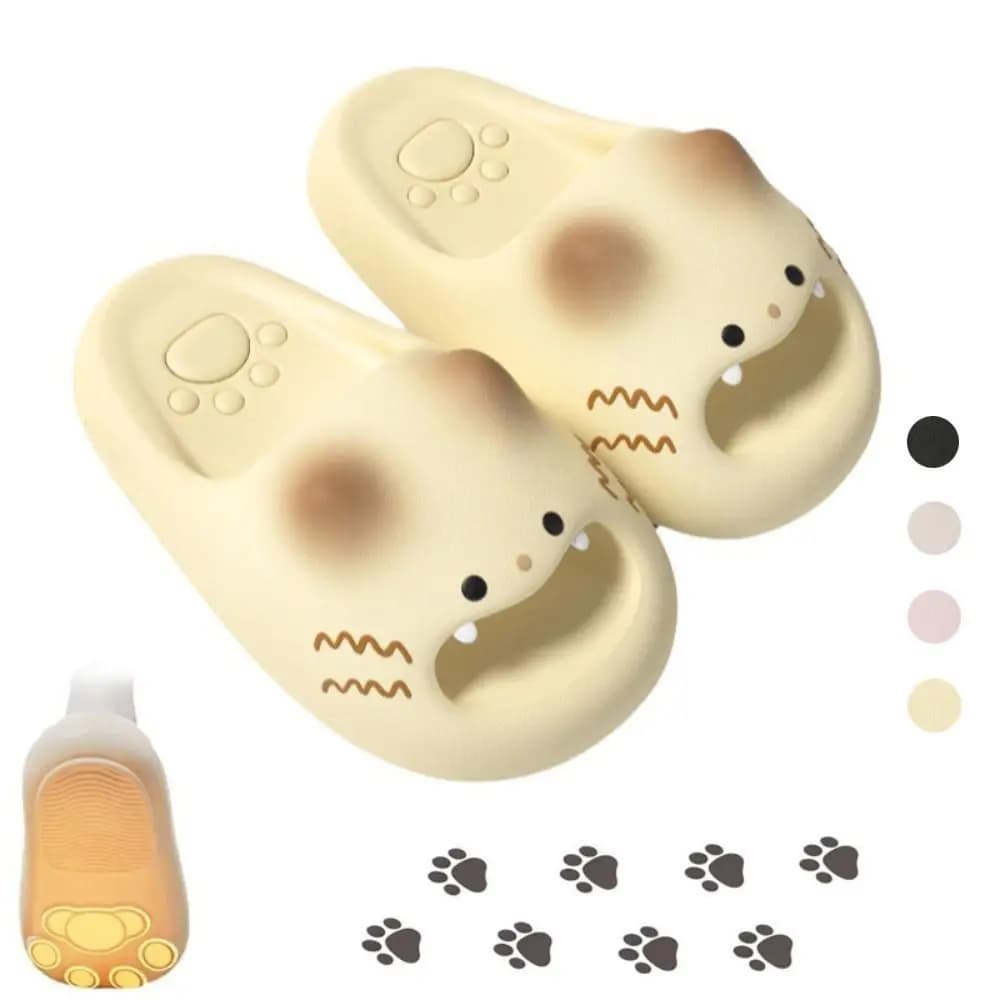 Adorable Waterproof Cat Slippers Bottom Cat Paw Closed Toe Cat Paw Slippers Soft Bottom Anti Slip Ladies Slippers Girl