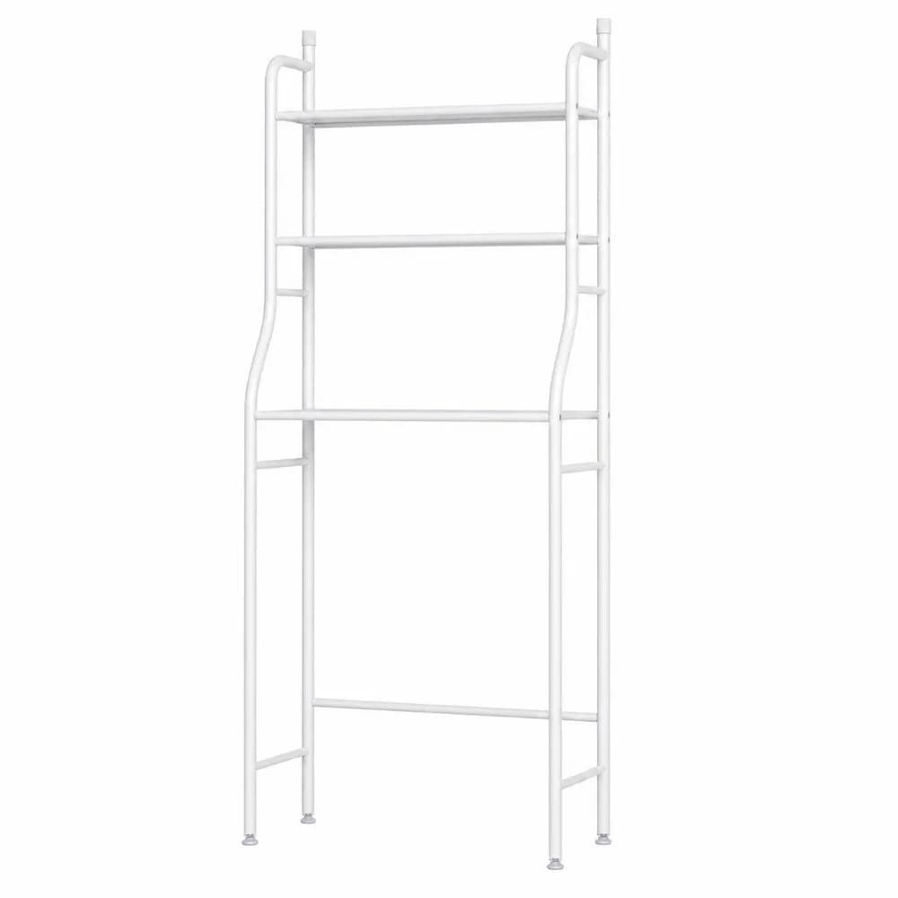 3-Tier Over Toilet Storage Shelf No Punching Sturdy Construction Metal Storage Rack Space Saving Toilet Shelf