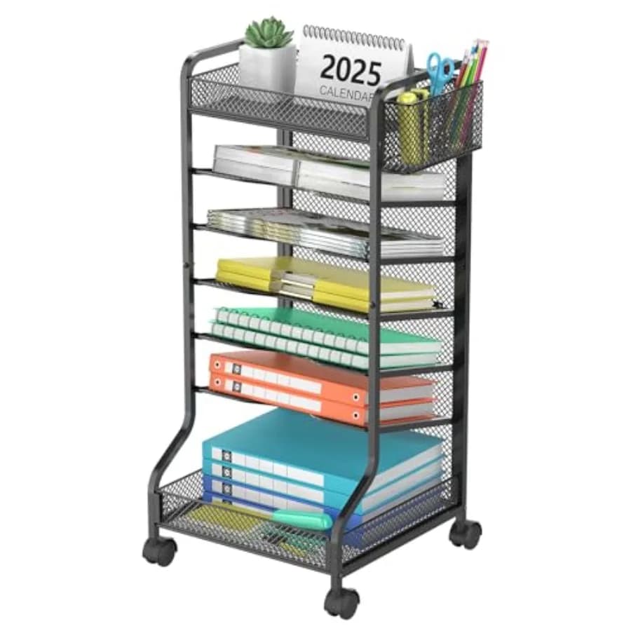 Carrello Portadocumenti con Ruote, Organizzatore Sotto Scrivania, Porta Cartelle e Documenti con Ruote per Forniture da Ufficio