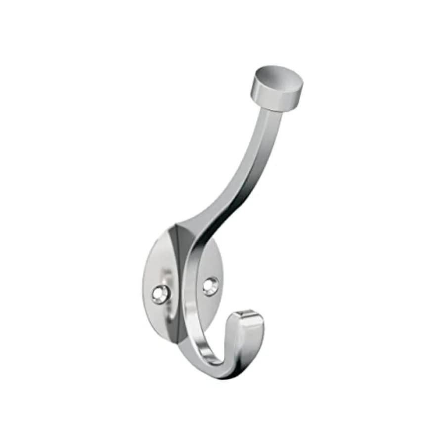 Double-tip decorative wall hook Polished chrome adare for coats, hats, backpacks, bags, ideal for bathroom, bedroom, closet, entrance