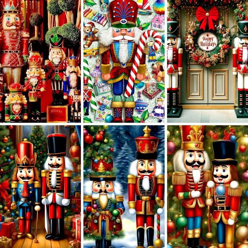 Pittura diamante 5D fai da te Schiaccianoci di Natale Diamante ricamo Kit punto croce Mosaico Immagine Strass Arte Decorazione della parete di casa