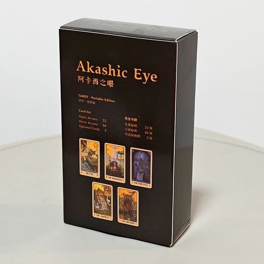 Akashic Eye Tarot Portable Edition 78 Cards Indie Tarot Deck for Divination and Daily Guidance 10.3*6cm