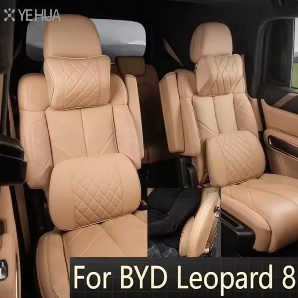 Parti di aggiornamento per auto trapunta per cuscino adatte per BYD Leopard 8 Poggiatesta per auto Supporto lombare Cuscino per collo in memory foam per seggiolino auto modificato
