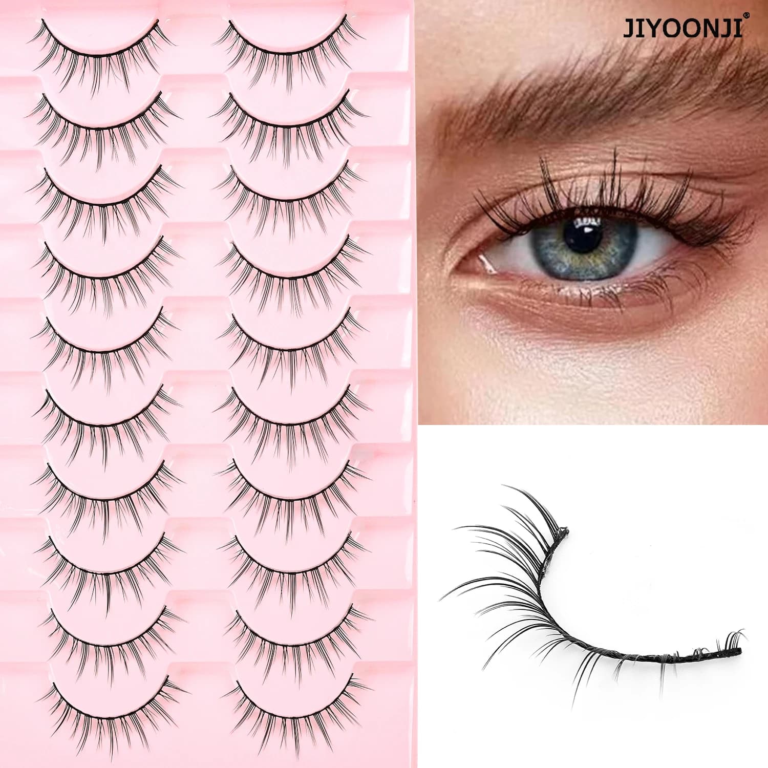 Comic Eye 10 paia di occhi ingranditi Ciglia finte stile naturale Little Devil Black Meme