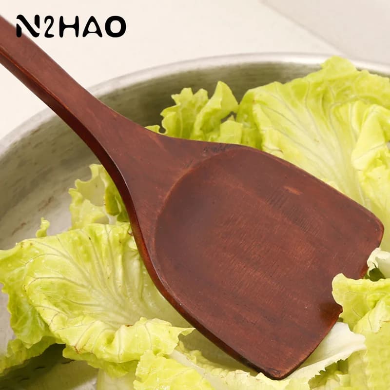Wooden Shovel Spoon Non Stick Wood Long Rice Spatula Kitchen Cooking Utensil Hand Stir Fry Tools Sets Cooker Pots Mini