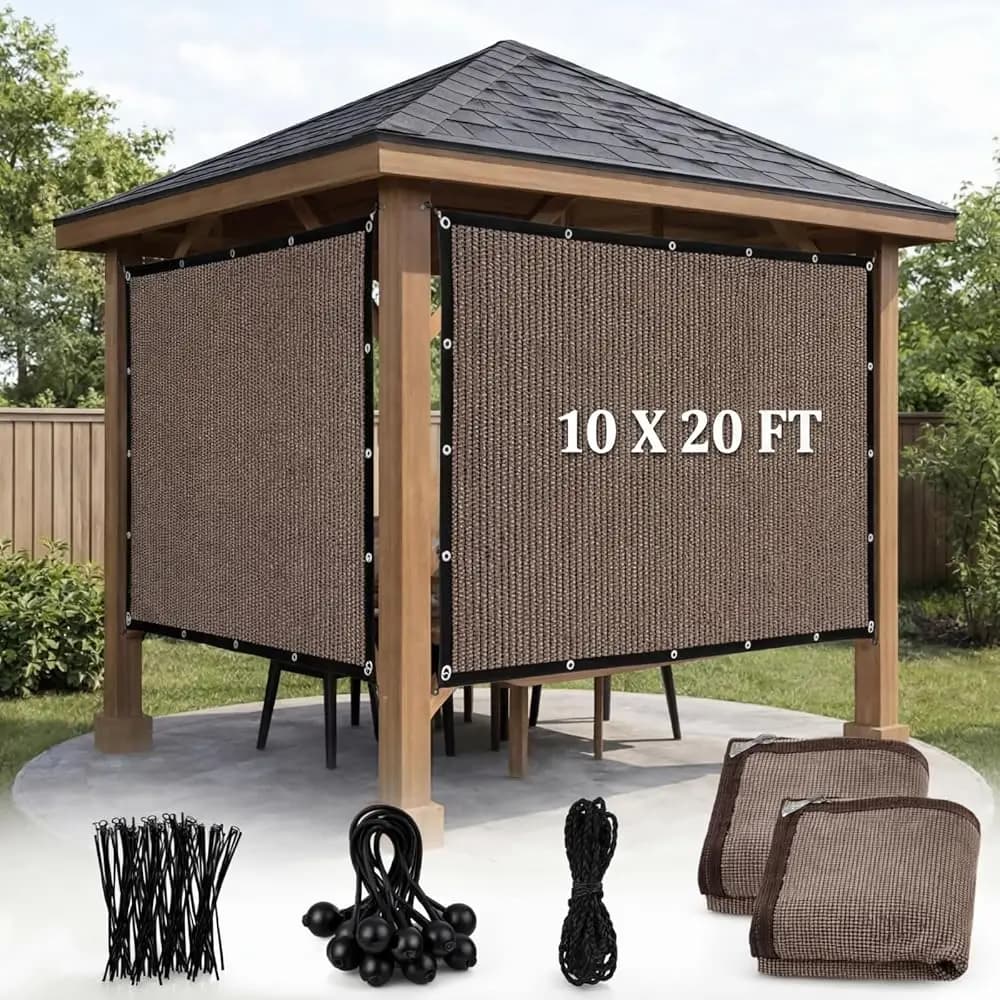 Spedizione Gratuita 2 Pezzi Telo Ombreggiante 90% con Occhielli 3x6m per Pergola, Sostituzione Telo Ombreggiante per Patio, Protezione UV, Schermo Privacy, Colore Mocha