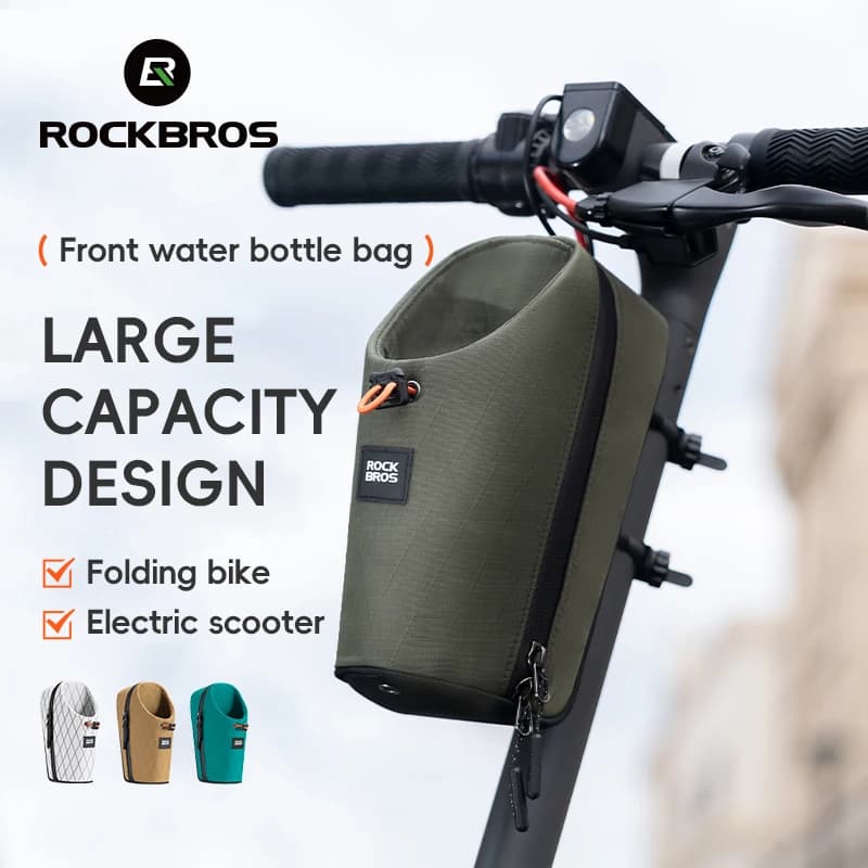 ROCKBROS Foldable Water Bottle Bags for Bicycles Water Bags for kettle with fashionable front frame for Brompton Electric Scooter Tool Pack