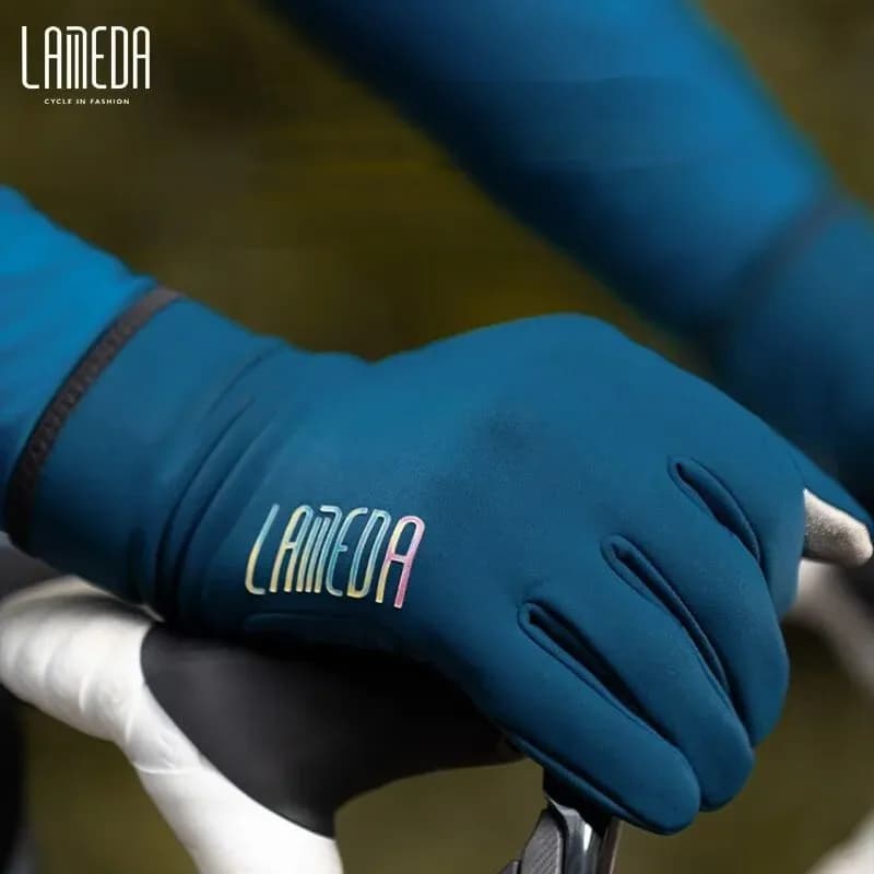 Guanti da ciclismo da uomo Lameda Guanti in caldo pile antivento Guanti da uomo invernali