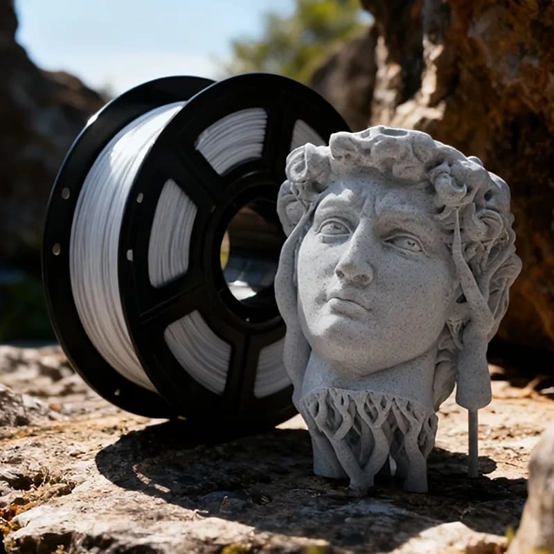 Filamento per Stampante 3D PLA Effetto Marmo 1kg | Diametro 1,75 mm, punta realistica effetto marmo e granito, compatibile con il 99% delle stampanti 3D FDM
