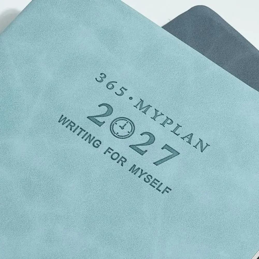 New Pen Holder 2027 Planner Notebook PU Leather Portable Schedule Journal Thick Pages English Inner Pages English Planner Office