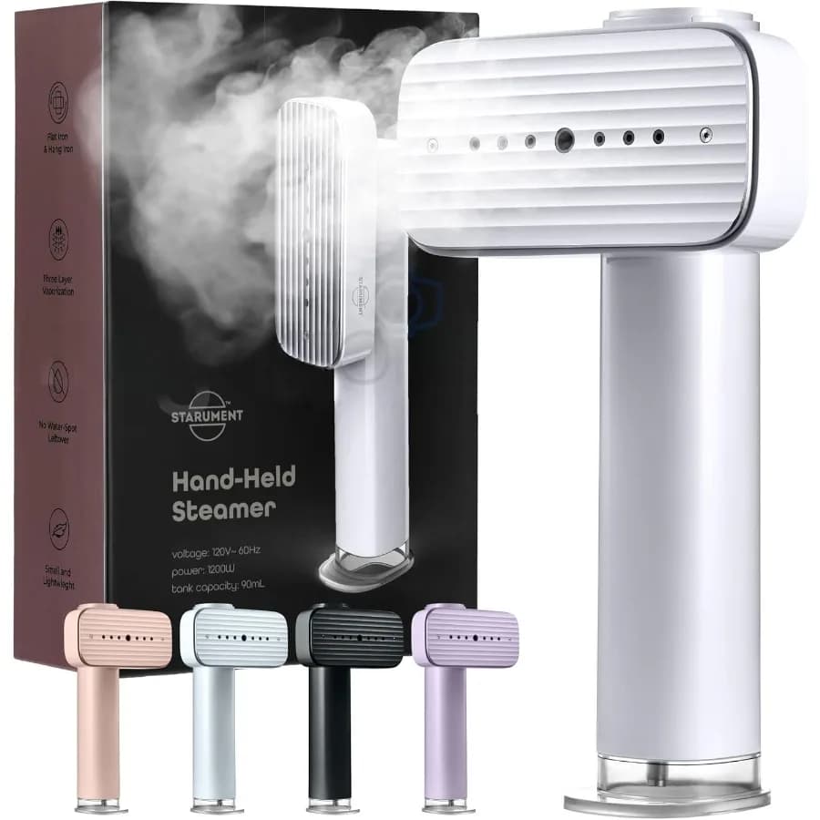 Vaporiera portatile per vestiti da viaggio: dispositivo di rimozione delle rughe in tessuto compatto con guanto resistente al calore Serbatoio dell'acqua da 90 ml a riscaldamento rapido degli anni '18