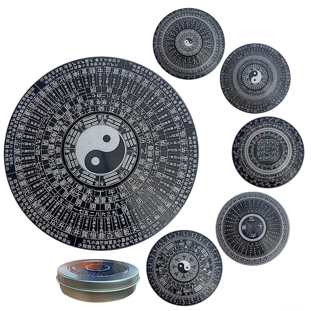 80mm Tai Chi Bagua Feng Shui Compass Fidget Spinner cinese Fortune-telling letteratura Spinner a mano giocattoli antistress per adulti