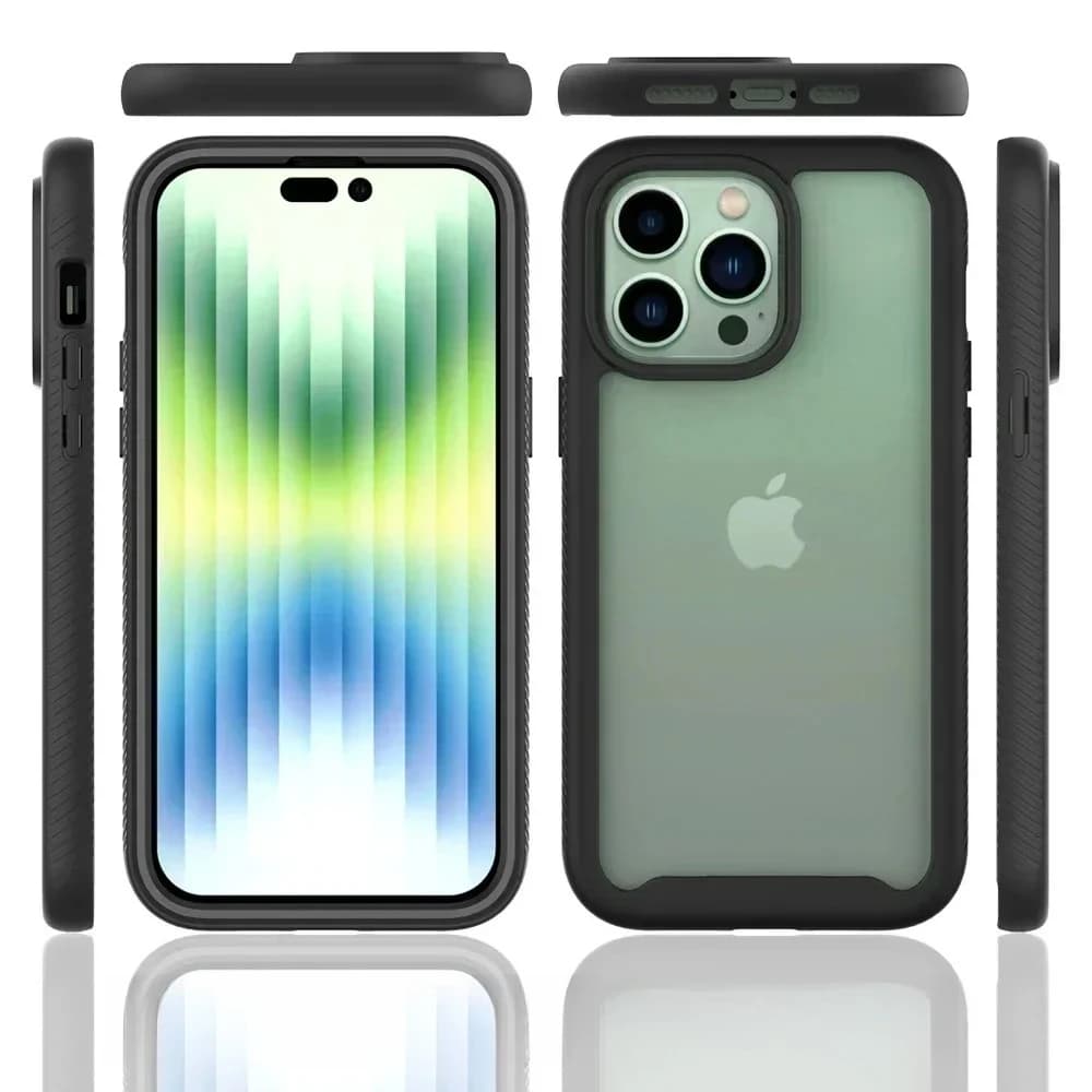 Custodia per telefono Premium Rugged Armor per IPhone 17 Air 16 15 14 Plus 13 12 Pro Max Cover trasparente antiurto con protezione per lo schermo anteriore