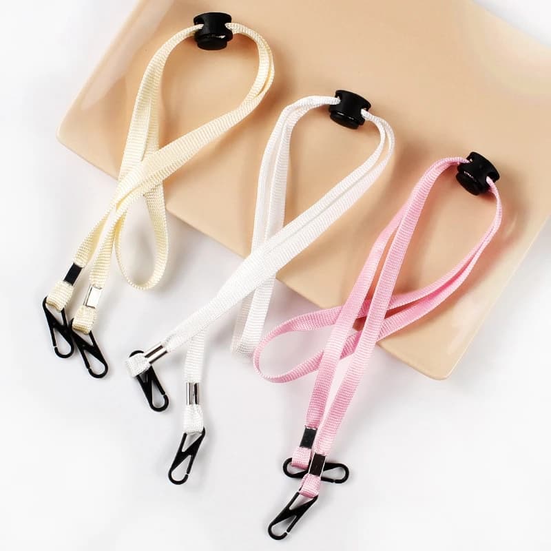 1PC Mask Hanging Rope Face Mask Lanyard Disposable Mask Lanyard Holder Adjustable Traceless Ear Hanging Rope White Eco-Friendly