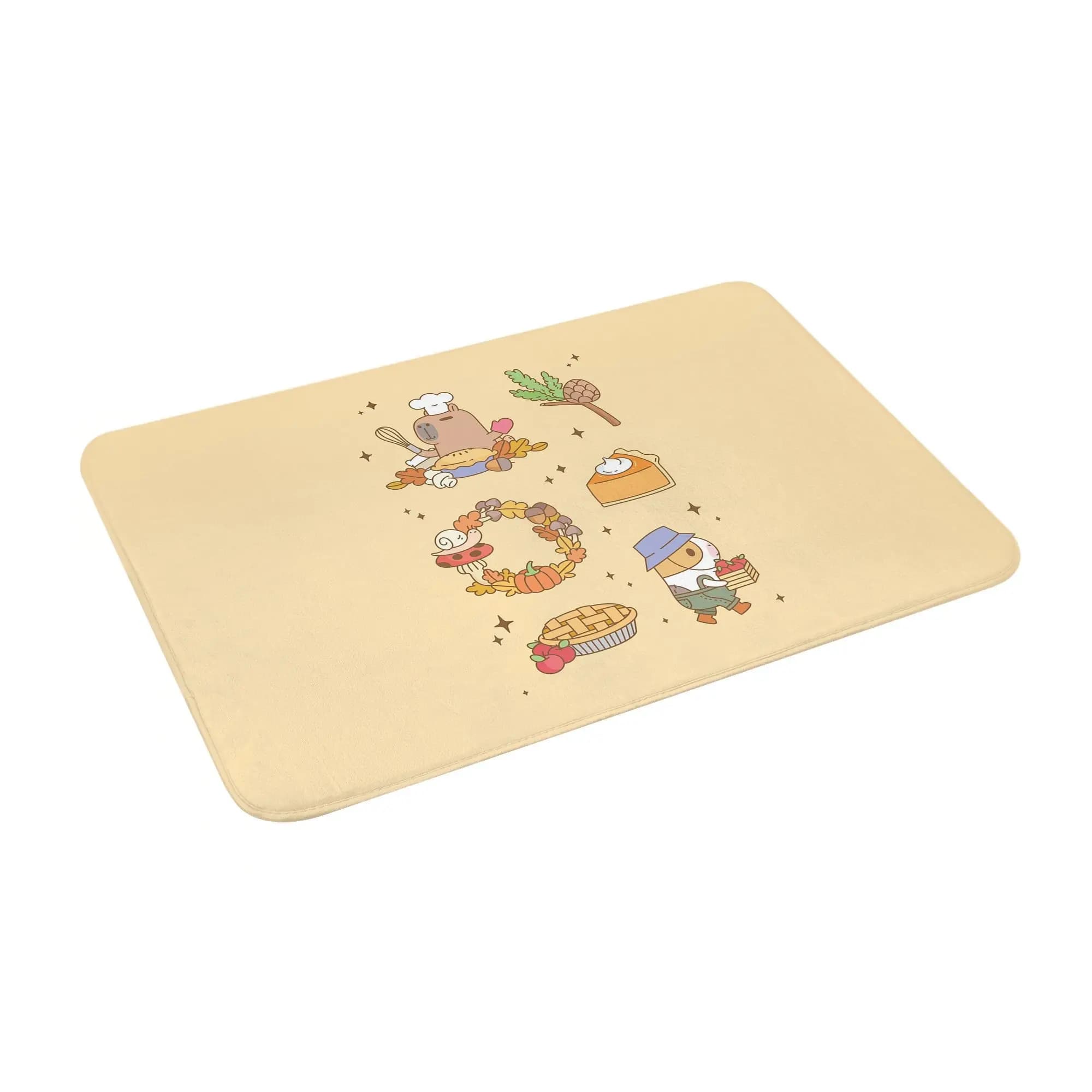 Bubu the Guinea pig, Fall and Pie Anti-slip Doormat Floor Mat Carpet Rug for Kitchen Entrance Home Living room Footpad Mats