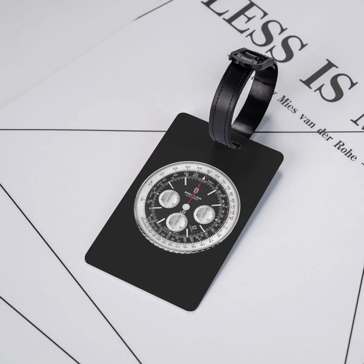 Etichette per Bagagli di Lusso Nere con Quadrante Stile Orologio, Accessori per Valigie, Targhette per Bagaglio da Viaggio, Porta Etichette con Spazio per Nome e Indirizzo