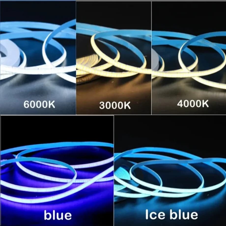 Striscia LED DC 5V/12V USB COB 5mm 400 LED/M, Nastro Flessibile Bianco, Blu Ghiaccio, Neutro, Caldo, Luce Notturna, Retroilluminazione TV