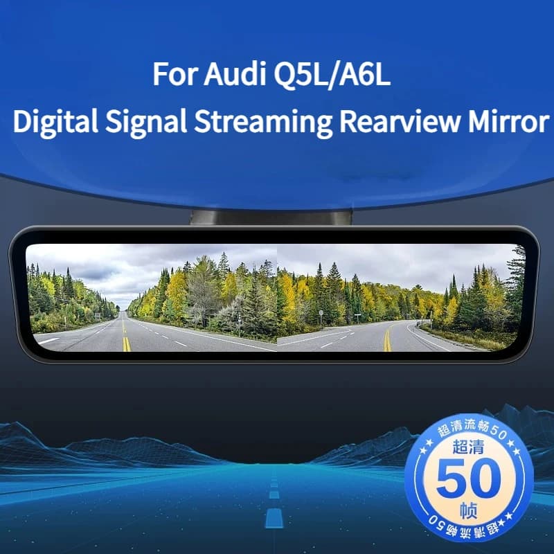 For Audi Q5L/A6L Streaming Rearview Mirror Dash Cam Digital Signal HD Night Vision Car Accessories