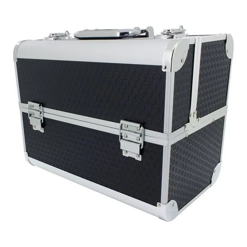 2025 Hard Aluminium Black ToolBox Fishing Tackle Bait Box Fold Out Trays Case